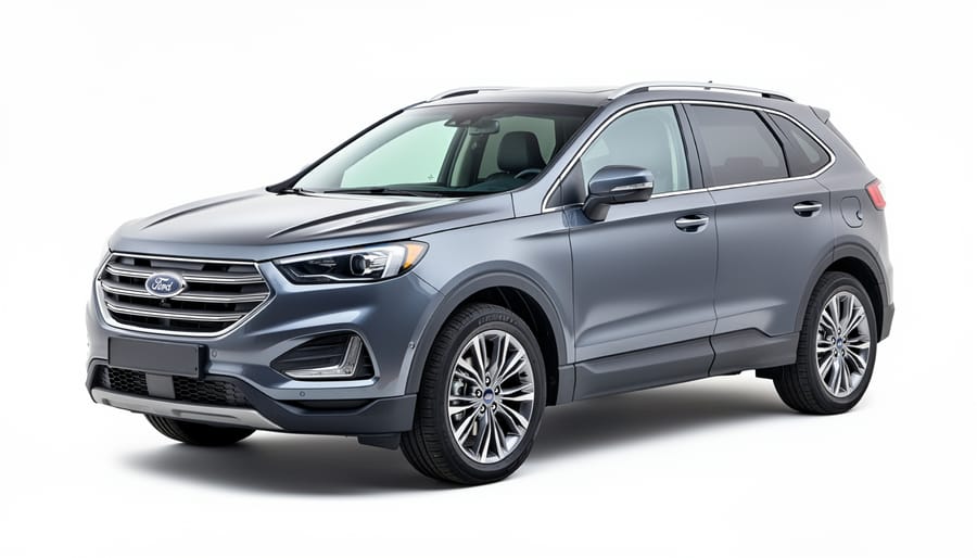 Luxury car on clean white background showing detailed preservation of vehicle features